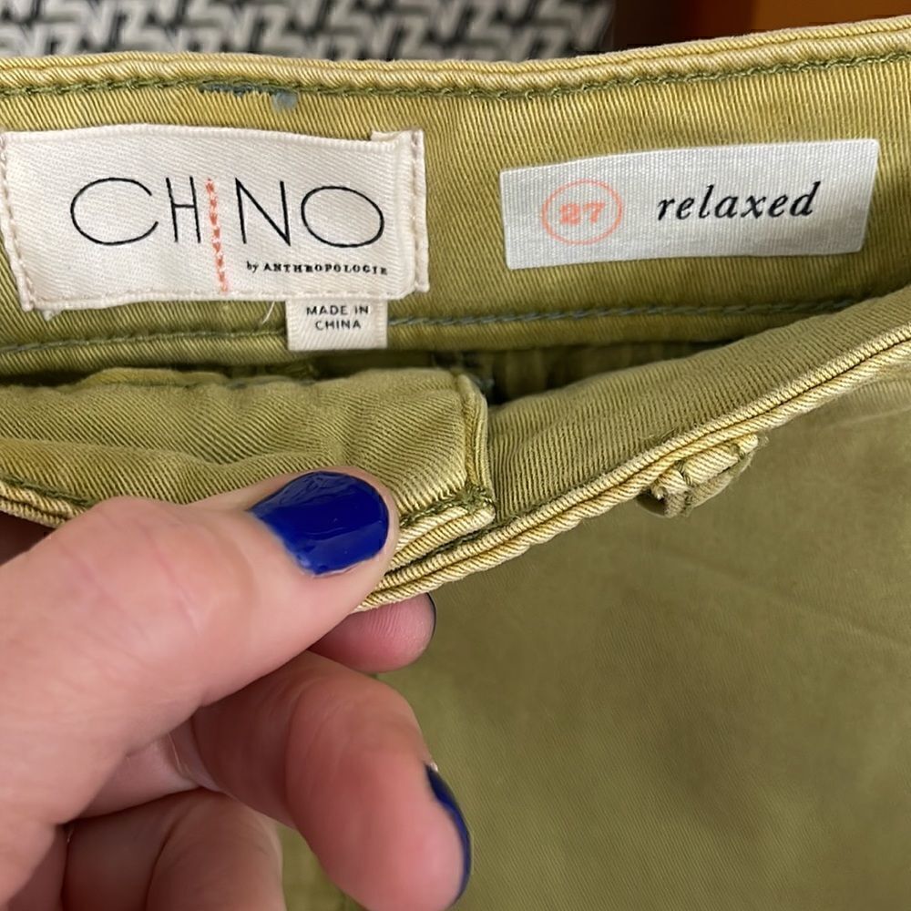 Anthropologie chino relaxed avacado green shorts NWT. 27 - Picture 7 of 9
